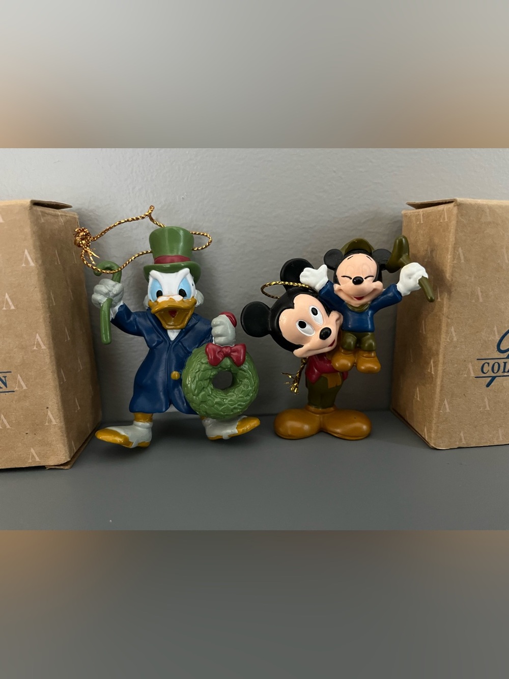 Vintage 1992 Avon Disney Mickey's Christmas Carol Ornaments